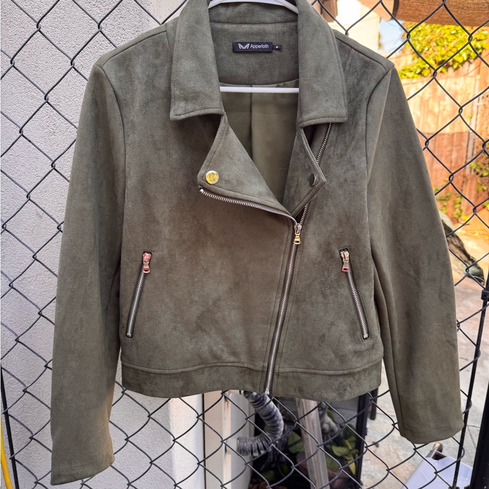 Buffalo David Bitton Women's Olive Leather Jacket